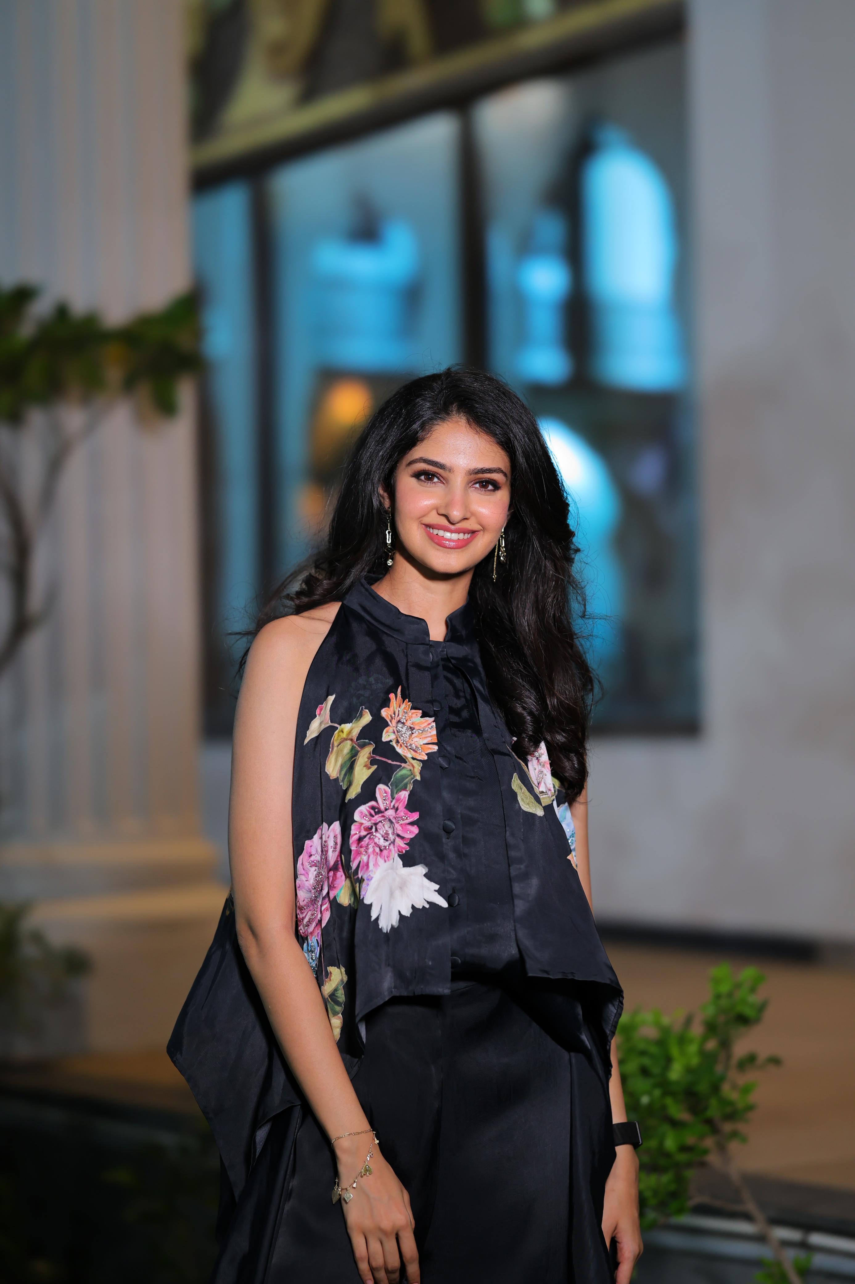 Manasa Varanasi black floral outfit chic stylish look