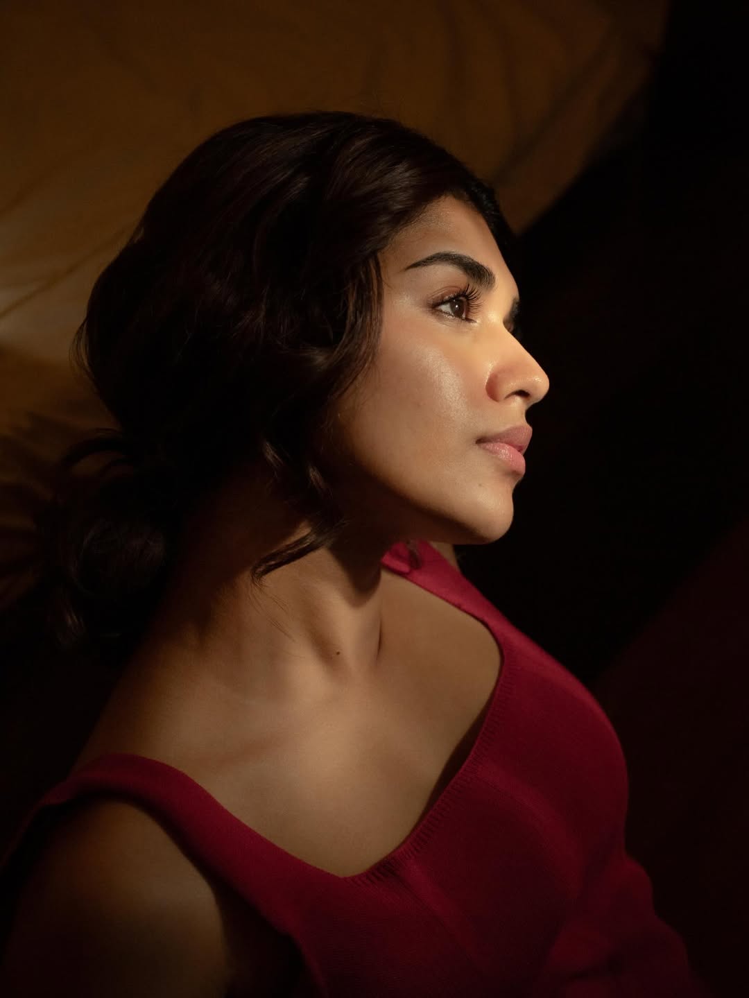 Meenakshi Govindarajan spotlight pose confident elegant style