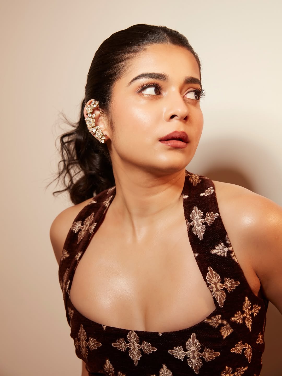 Mithila Palkar statement earrings stylish elegant look