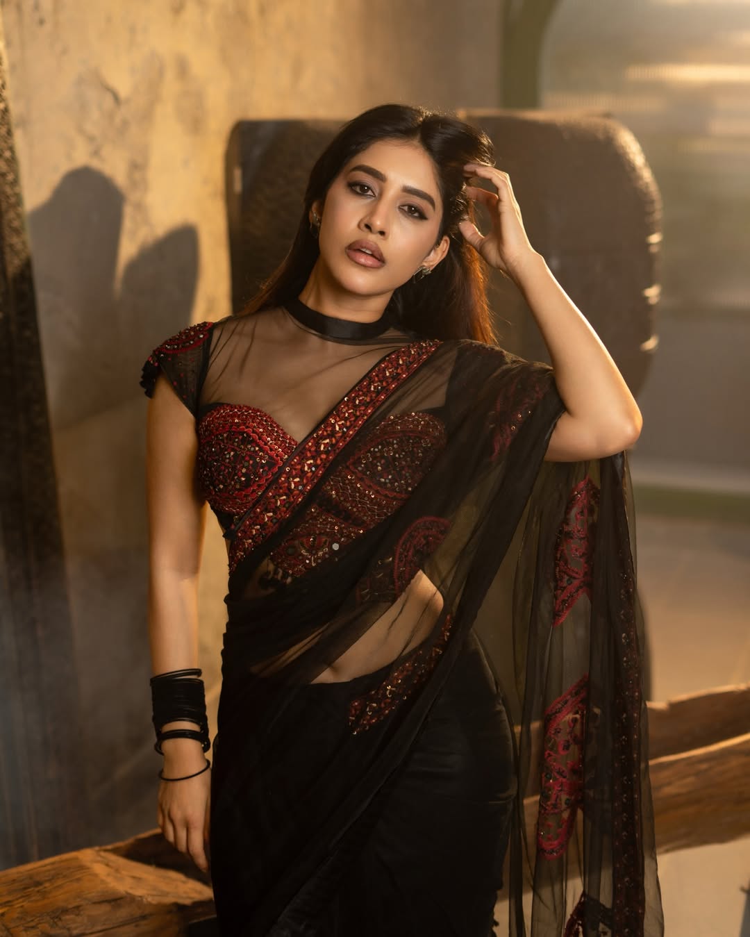 Nabha Natesh sheer elegant glamorous look