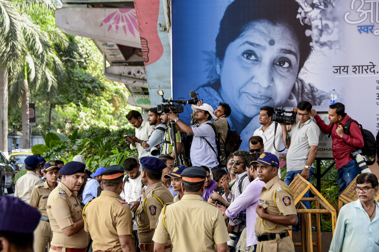 Crowds Gather Outside Mumbai Residence