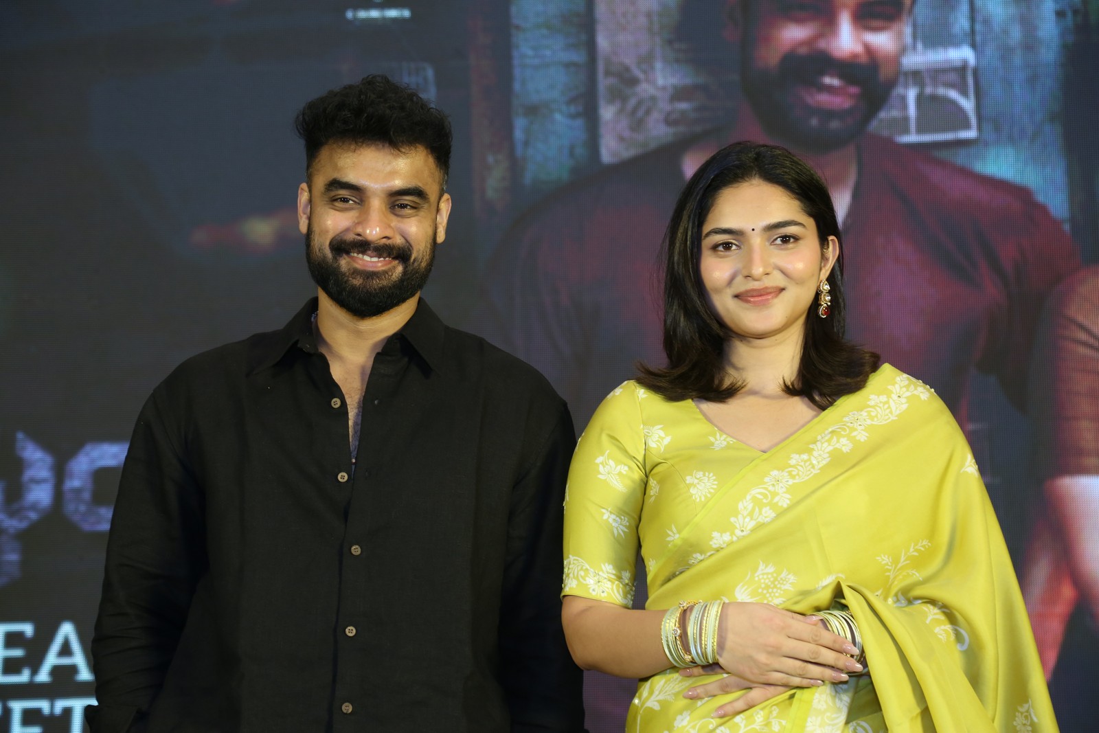 Tovino Thomas Kayadu Lohar press meet pose