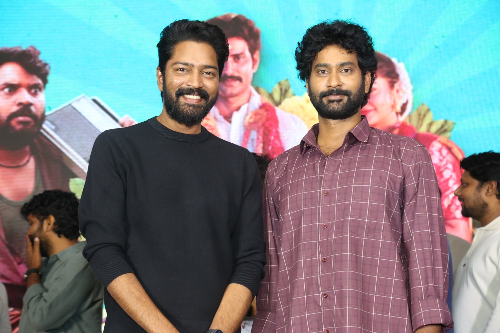 Allari Naresh Thiruveer posing press meet