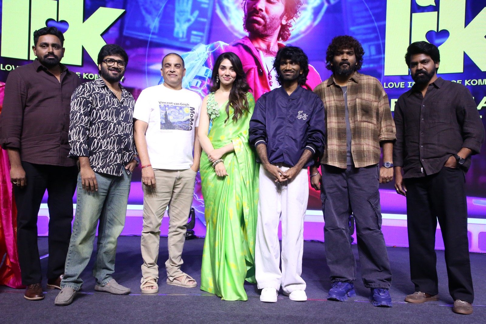 Pradeep Ranganathan Krithi Shetty Vignesh Shivan At LIK Movie Promotions Photos