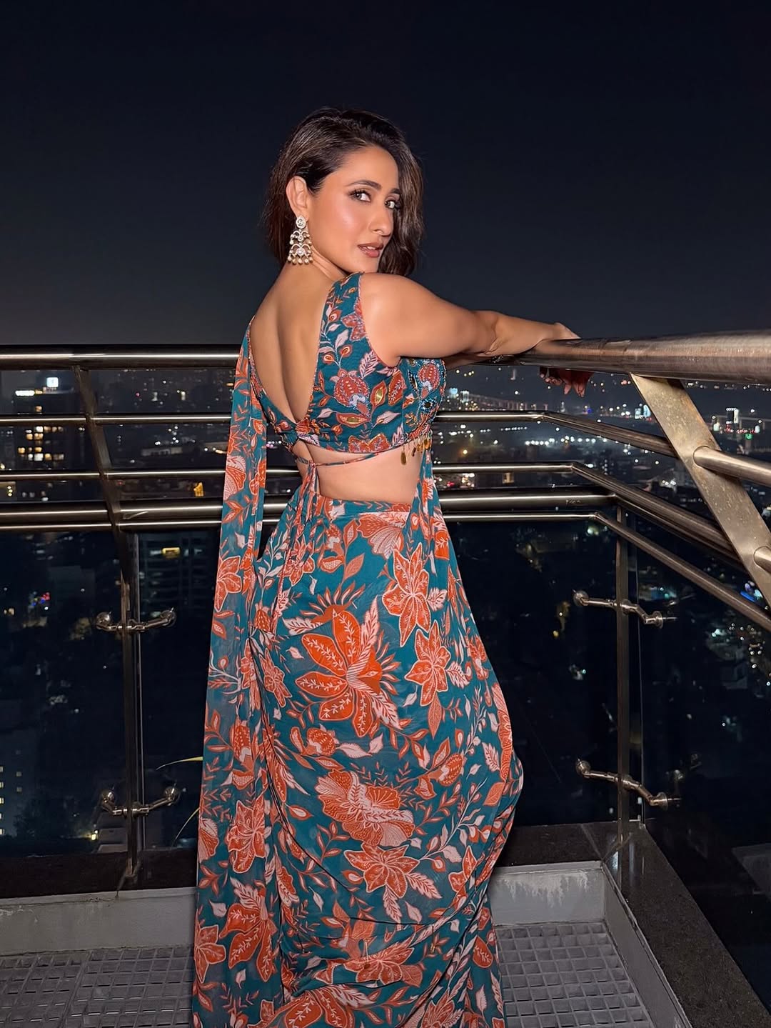 Pragya Jaiswal showcasing chic floral fashion look