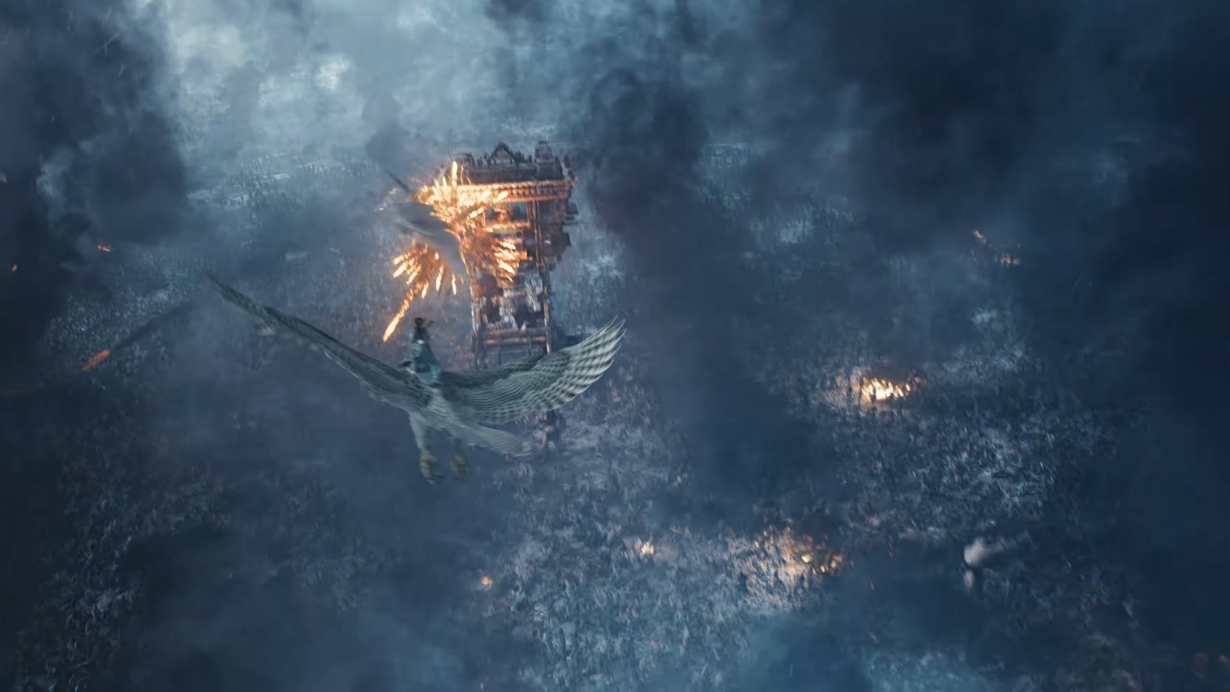 Ramayana movie aerial battlefield scene epic war