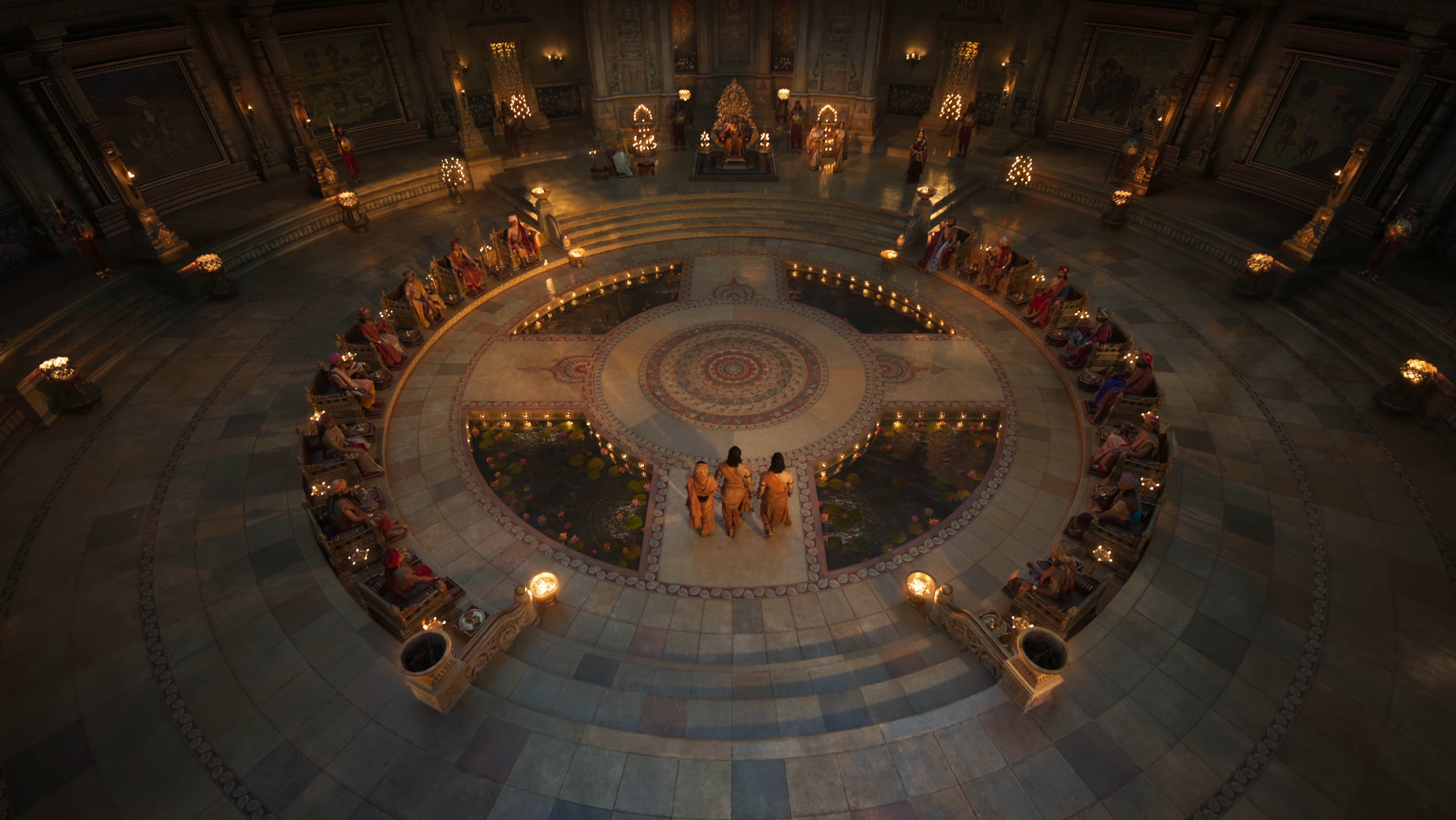 Ramayana Ayodhya palace interior grand set design