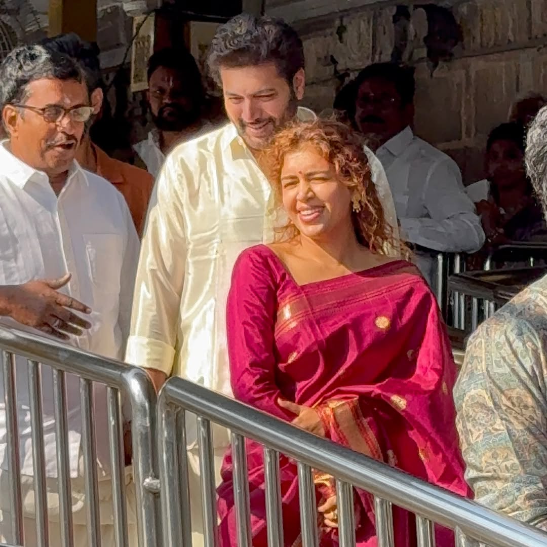 Ravi Mohan and Keneesha at Tirupati