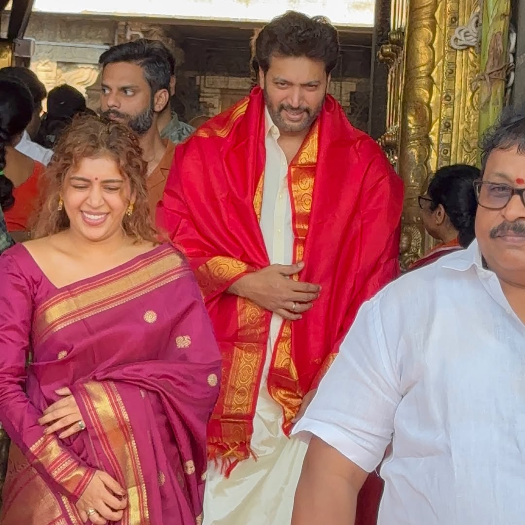 Ravi Mohan and Keneesha at Tirupati