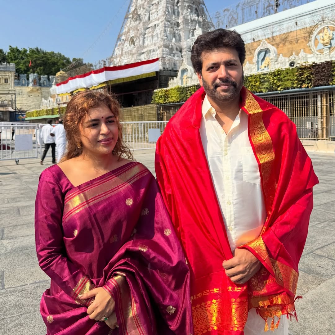 Ravi Mohan and Keneesha at Tirupati