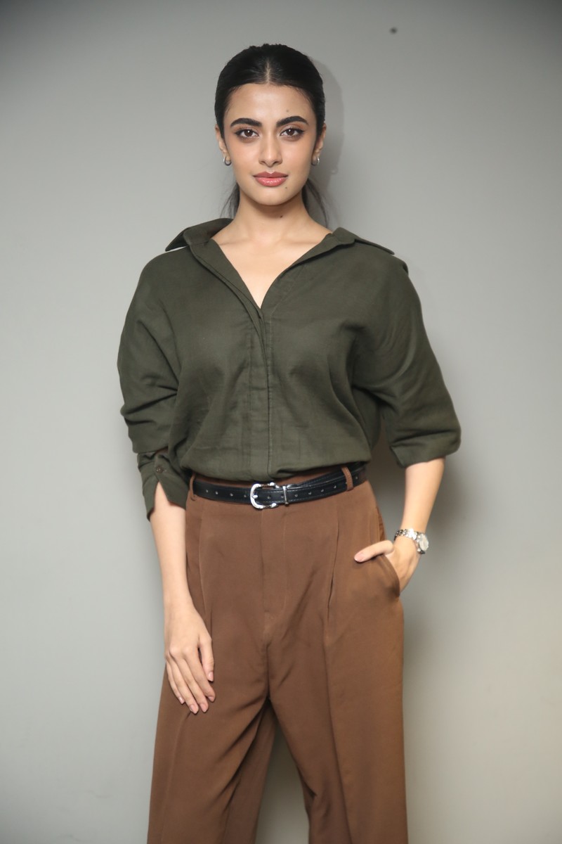Rhea Singha khaki shirt brown trousers business chic