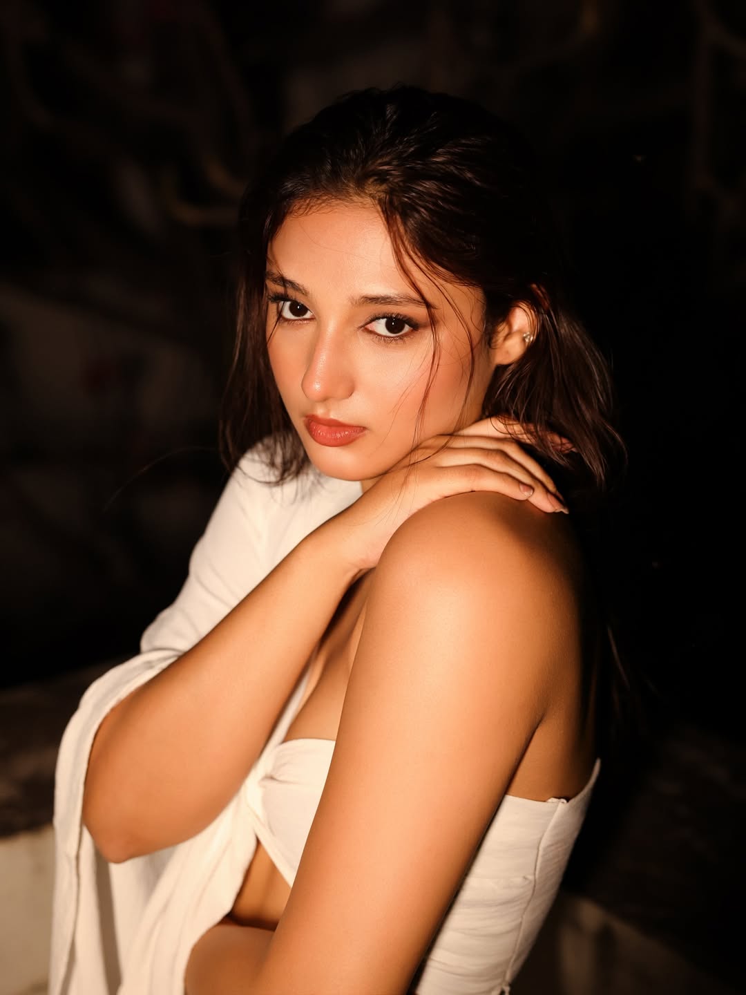 Ritika Nayak effortless elegant look styled hair pose