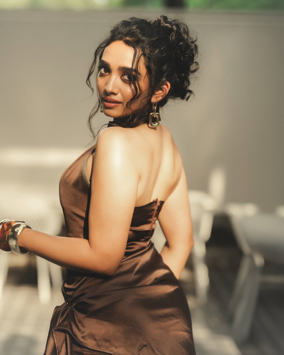 Saanve Megghana glowing golden hour radiant elegant look