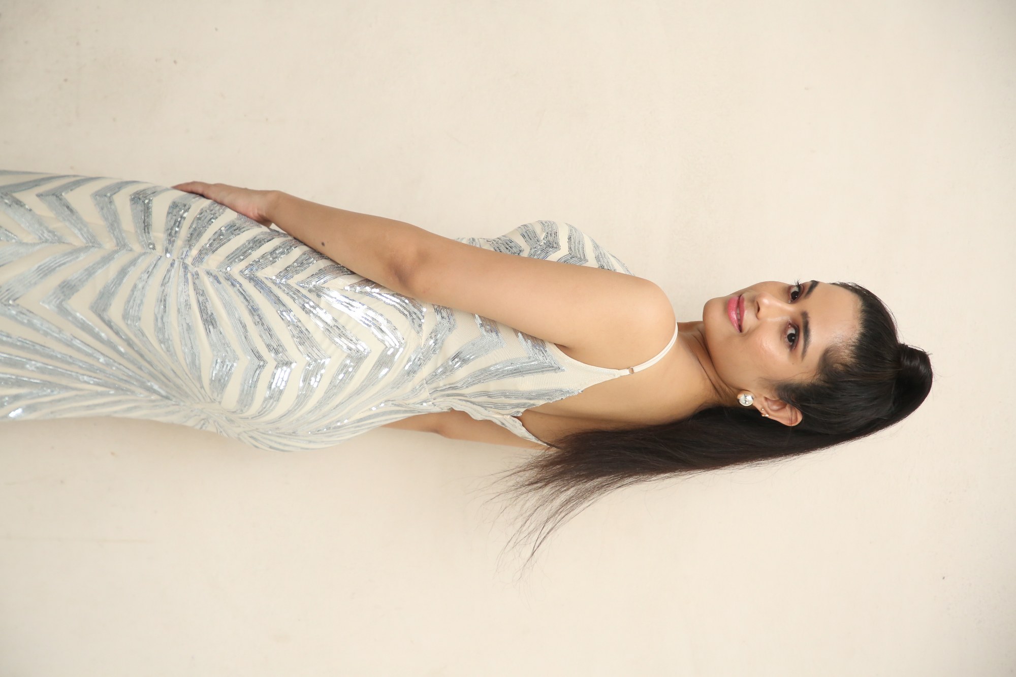 Sanchi Kashyap stunning silver outfit confident red carpet style