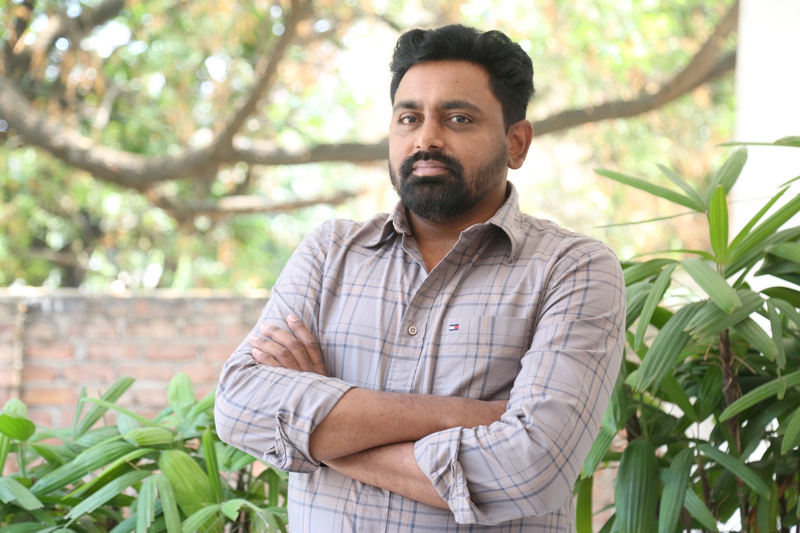 Shiva Prasad stylish look in casual classic shirt