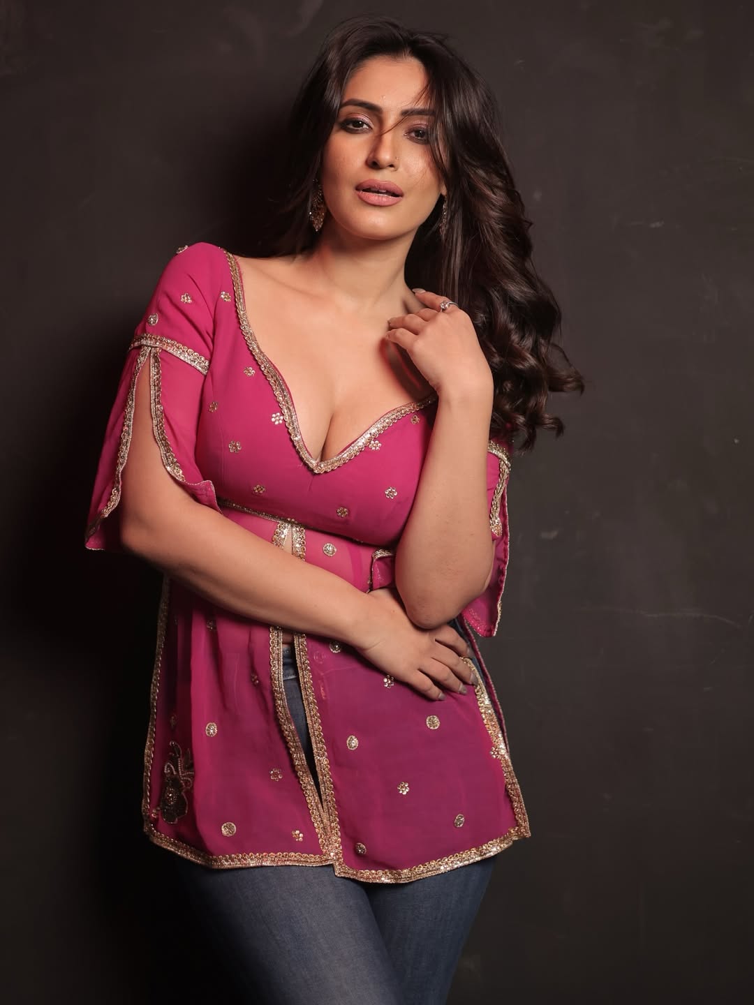 Shivangi Verma vibrant pink outfit elegant stylish look