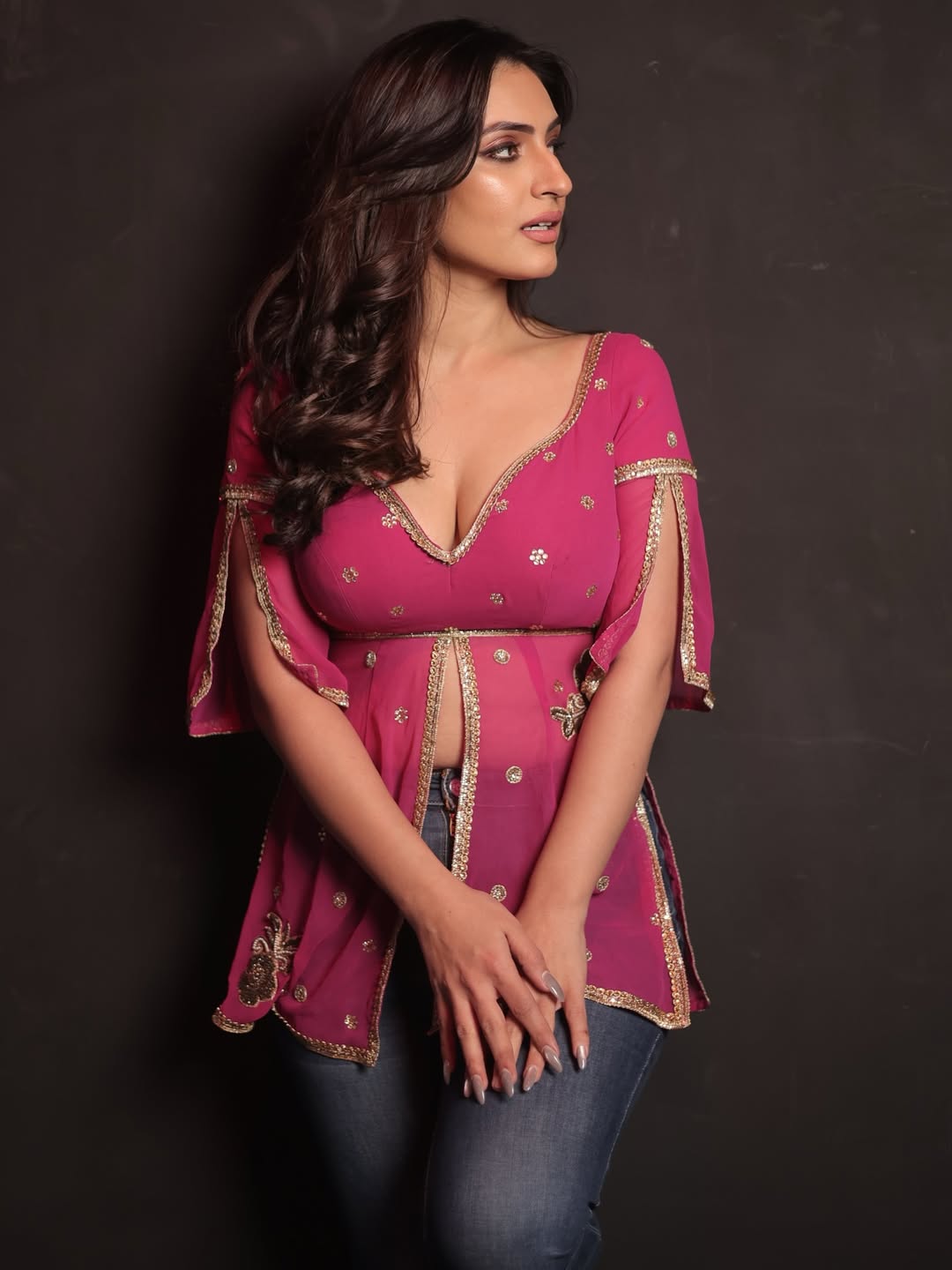 Shivangi Verma bold pink dress confident glamorous pose