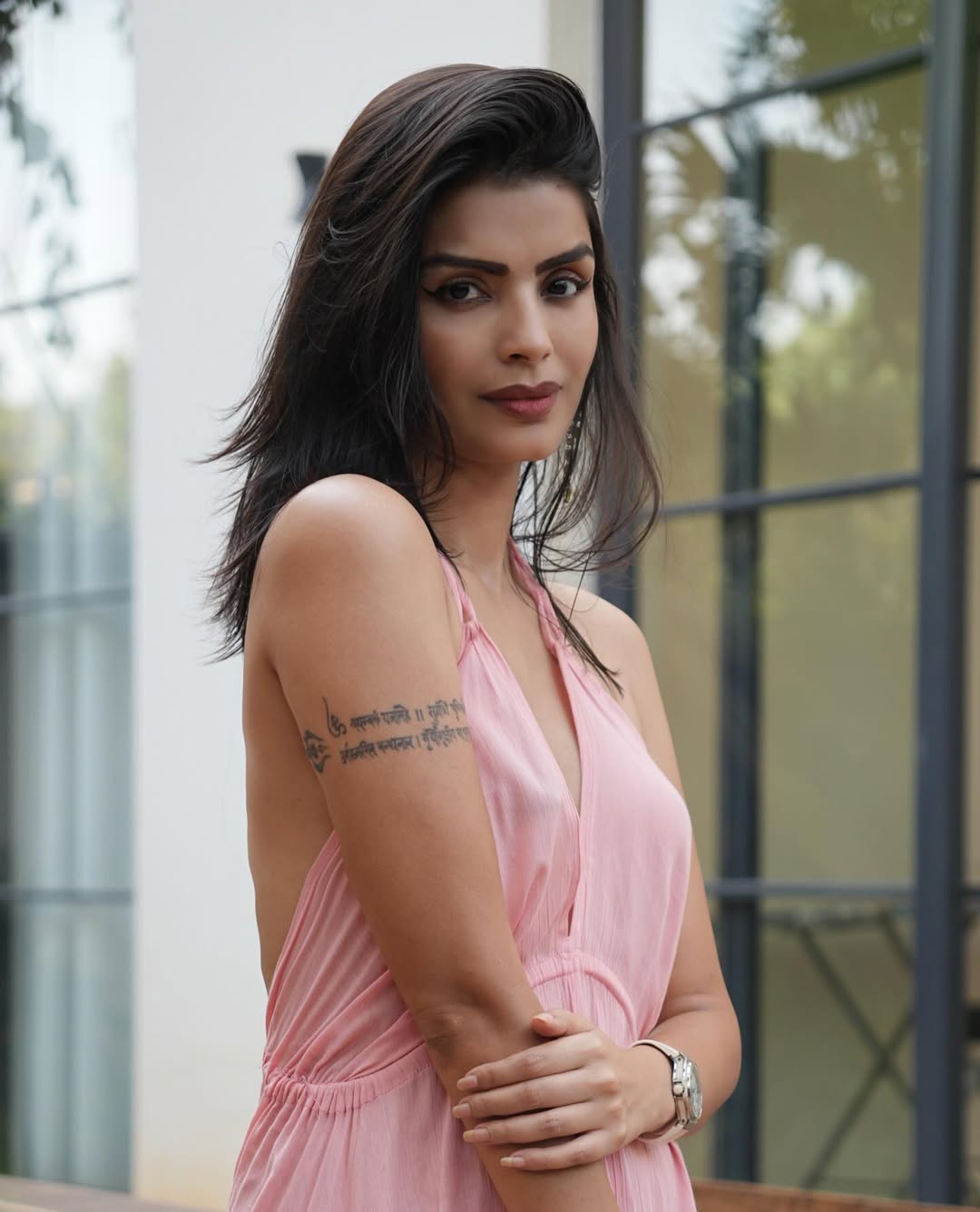 Sonali Raut summer chic elegant pink outfit