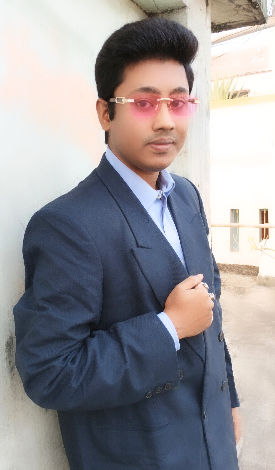Susovan Sonu Roy tailored suit elegant hairstyle look
