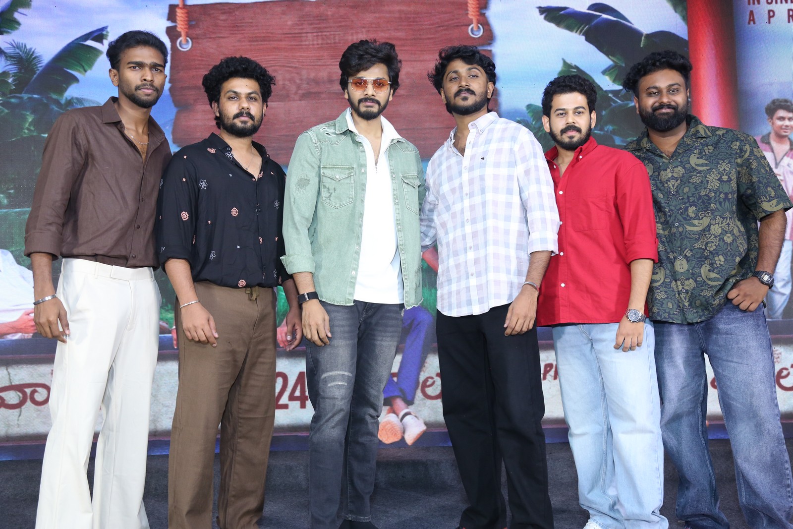 Vaazha 2 cast posing with Teja Sajja