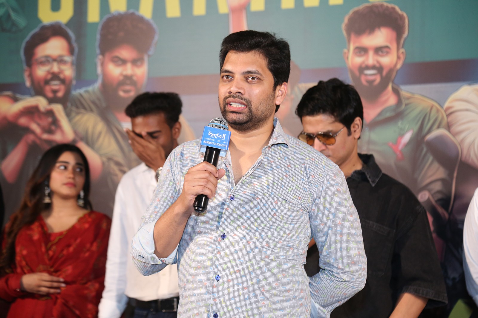 Sahu Garapati giving speech at Vaazha 2 meet