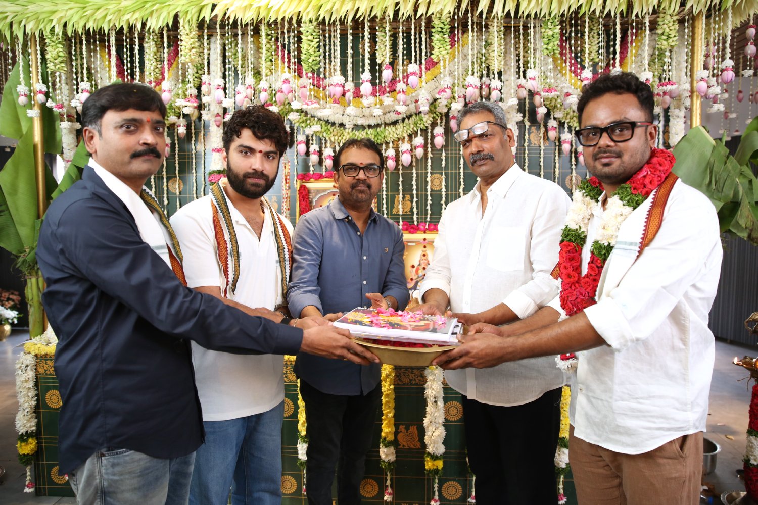 Vishwak Sen film pooja ceremony and team group photo at launch event