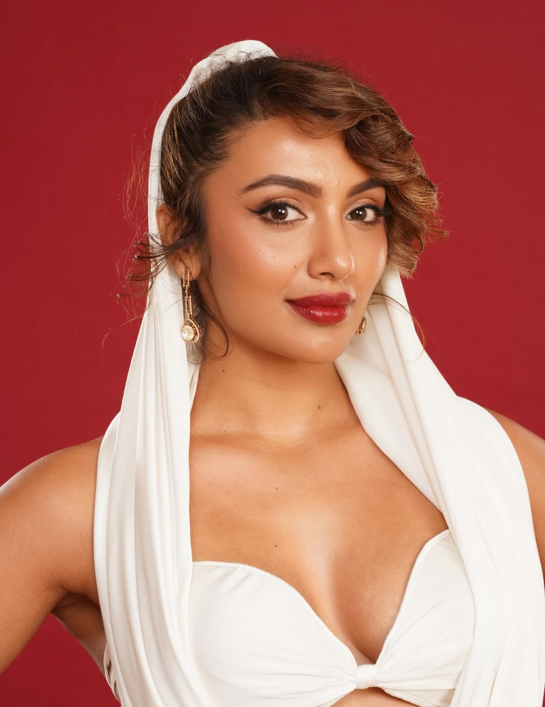 Tejaswi Madivada white outfit stylish sass confident look
