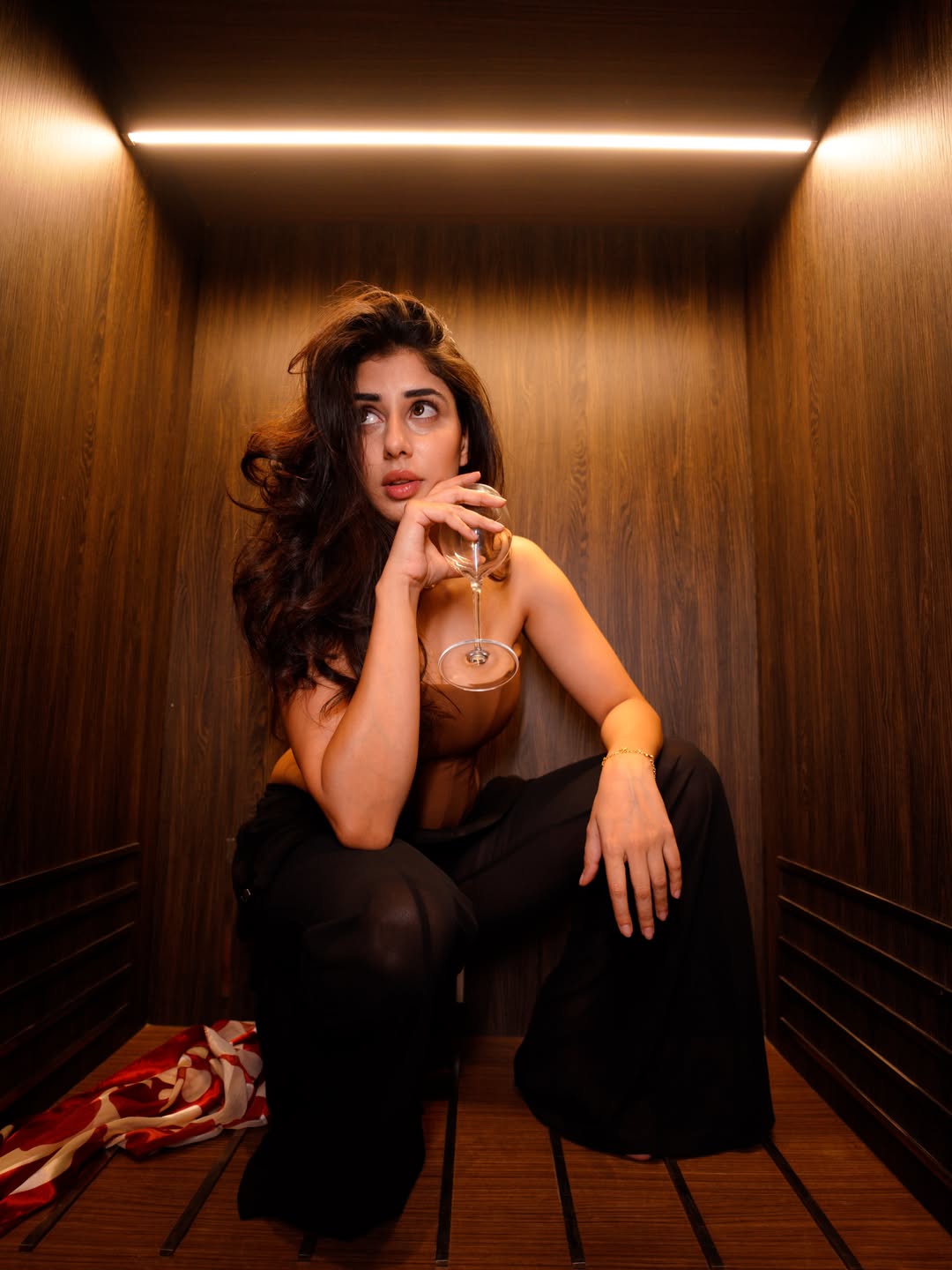 Jasmin Bajwa confident pose turning elevator into runway