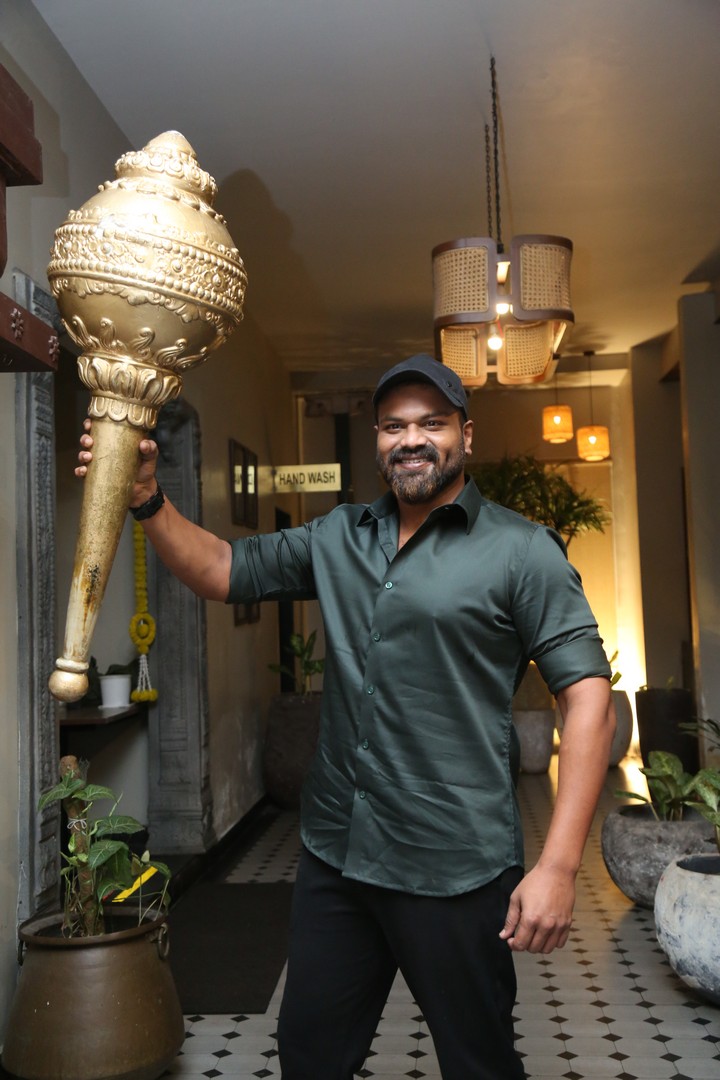 Manchu Manoj posing with royal-inspired accessory