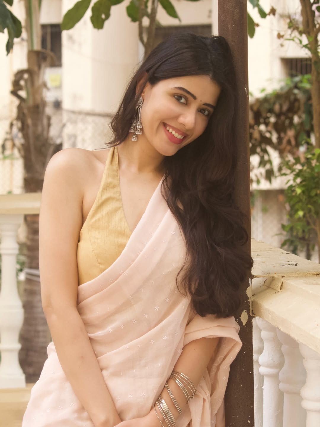 Aarti Chikara in elegant pastel traditional outfit