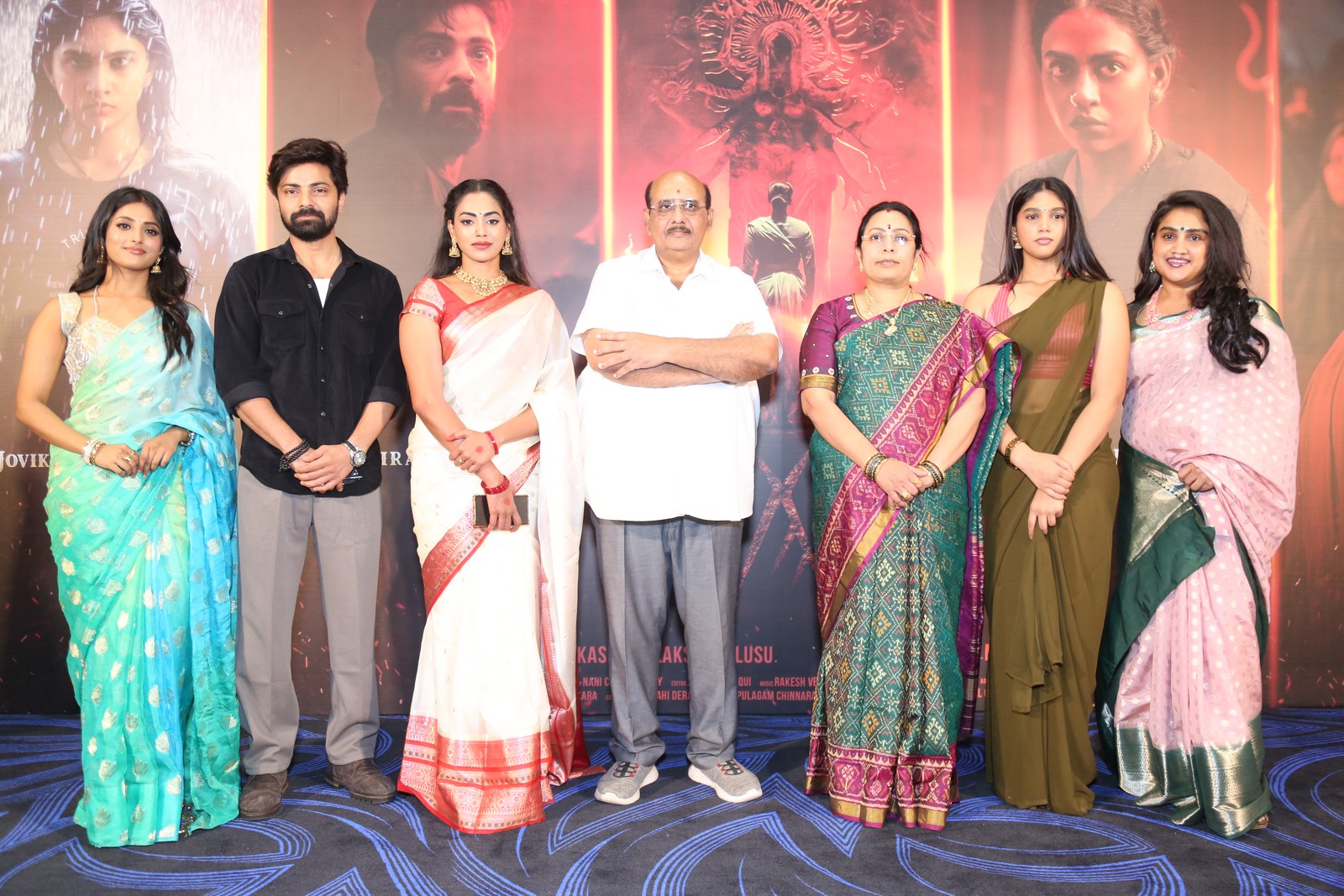 Agadha movie team posing together during teaser launch