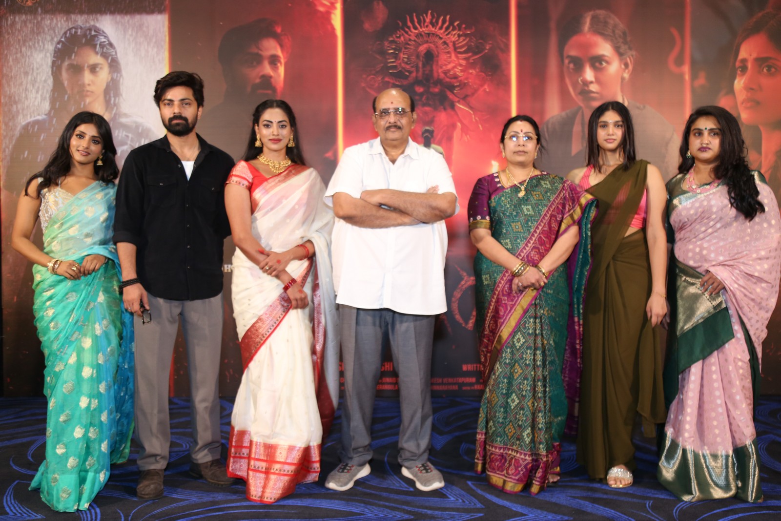 Agadha cast and crew posing during media interaction event