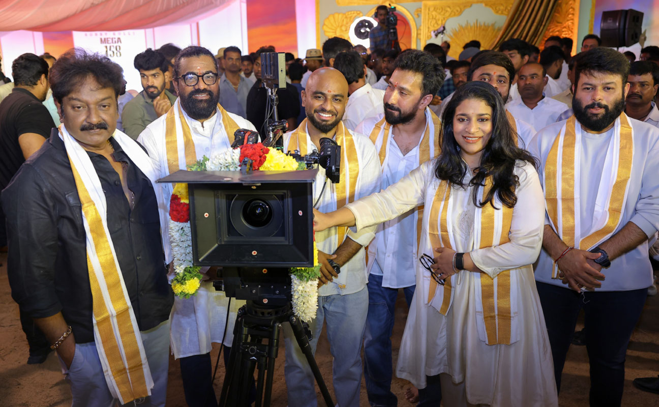 Cast and crew at Chiranjeevi 158 launch