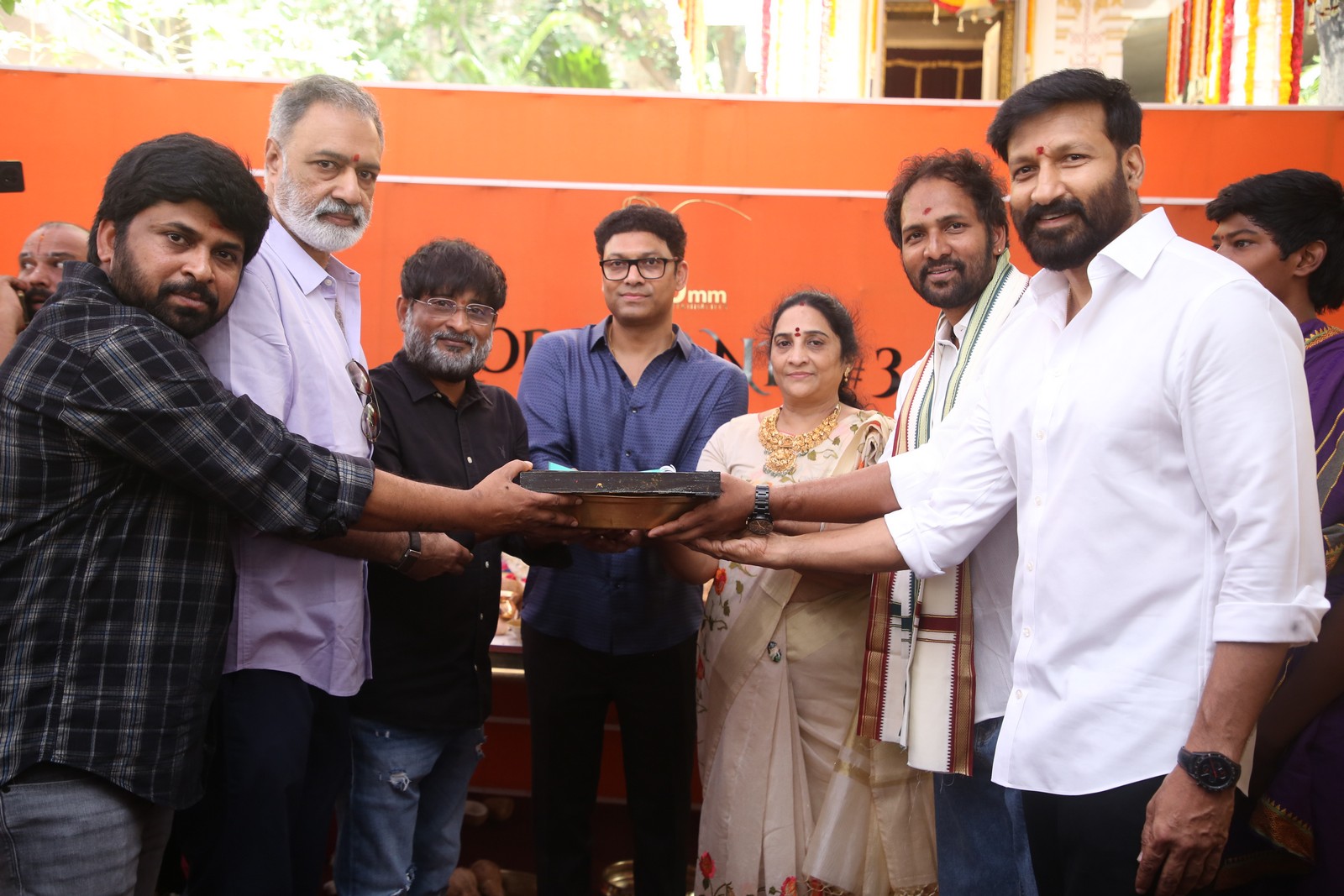 Gopichand 34 team posing after pooja ceremony