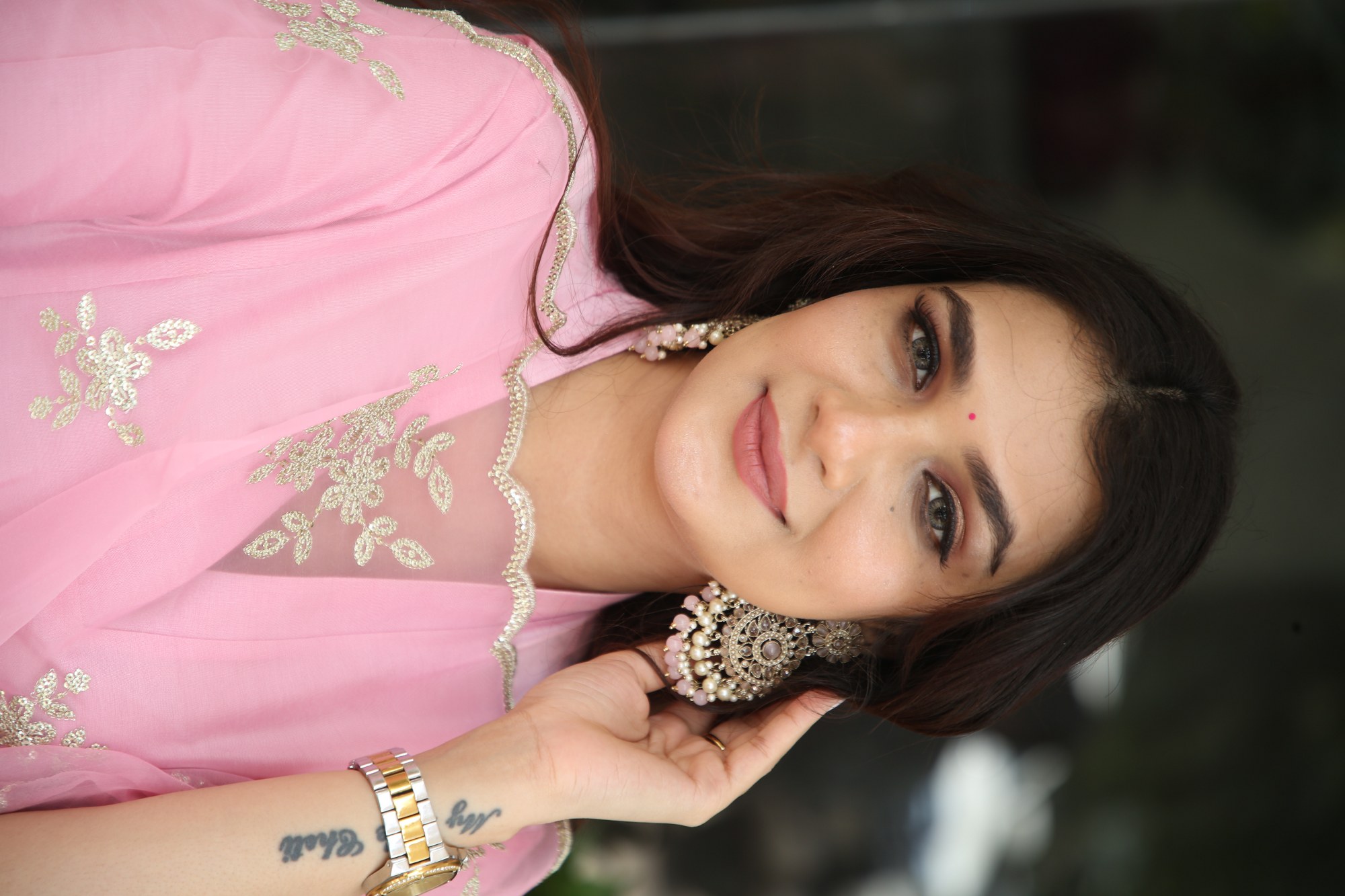 Hasini Sudhir chic fashion style with statement earrings