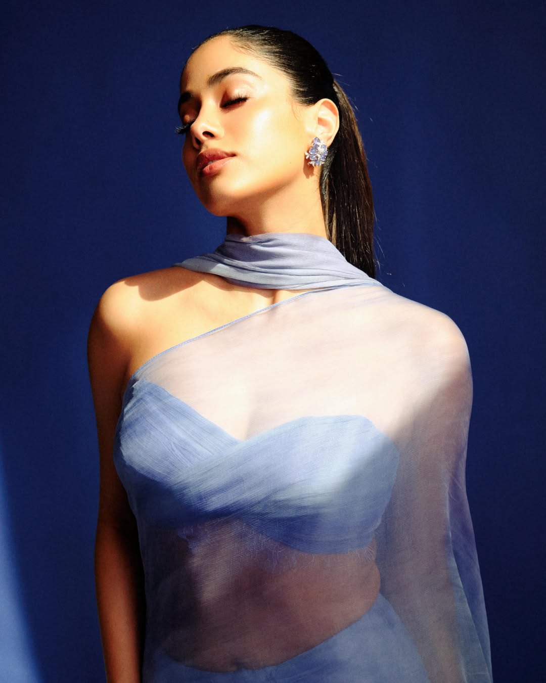 Janhvi Kapoor ethereal chiffon drape outfit