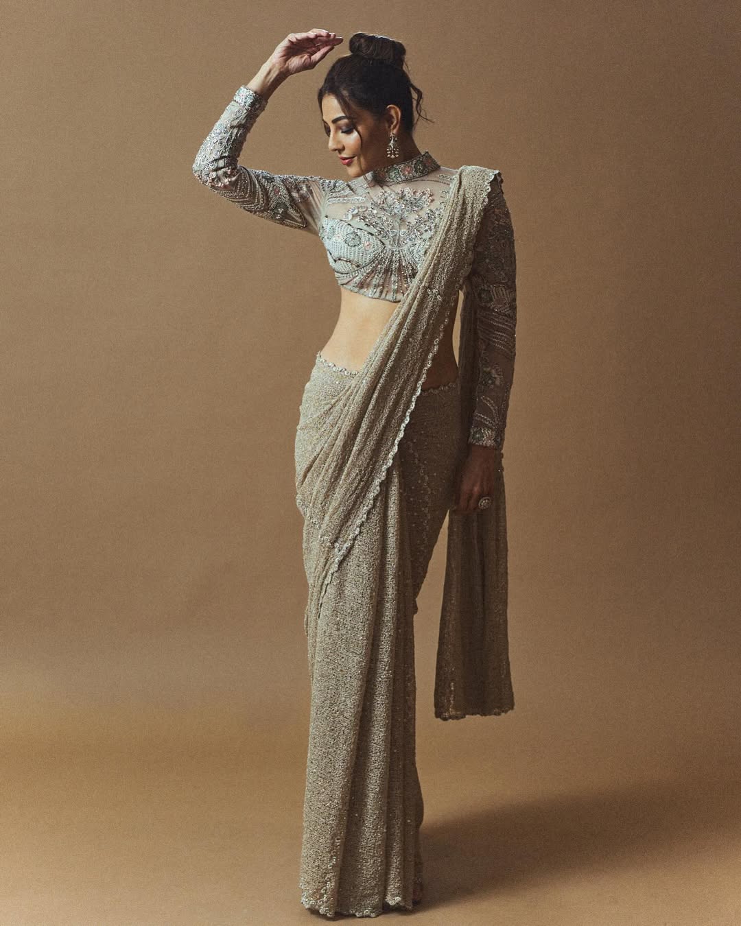Kajal Aggarwal confident pose couture outfit