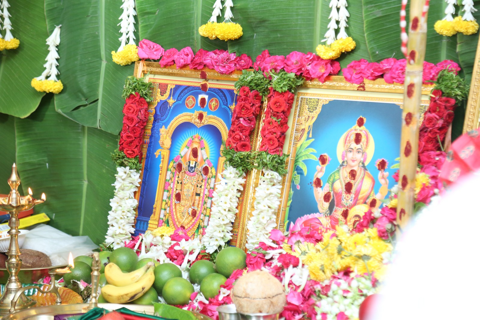 Deity poster at movie pooja ceremony