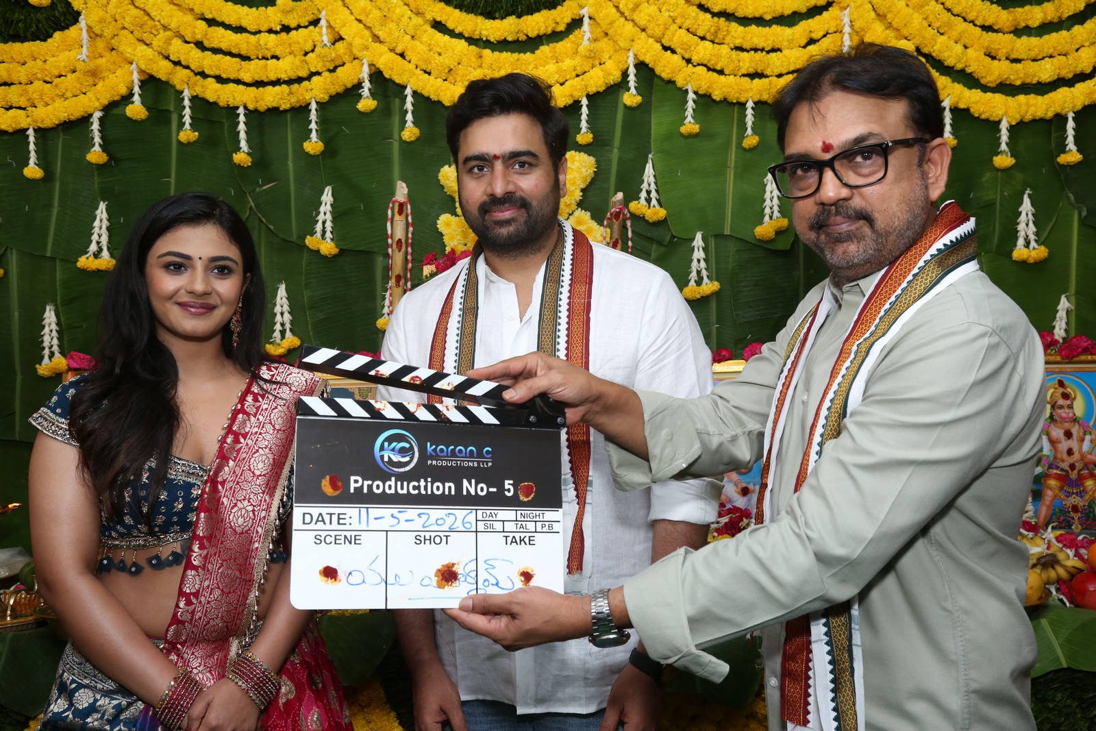Lead actors during first muhurat clap