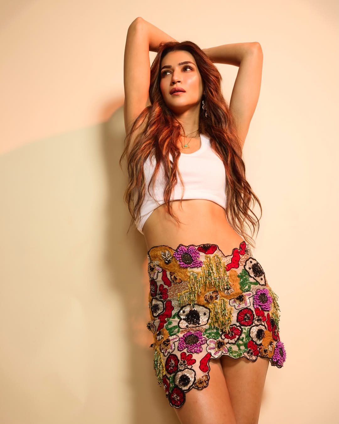 The Embroidered Mini Skirt Steals The Spotlight