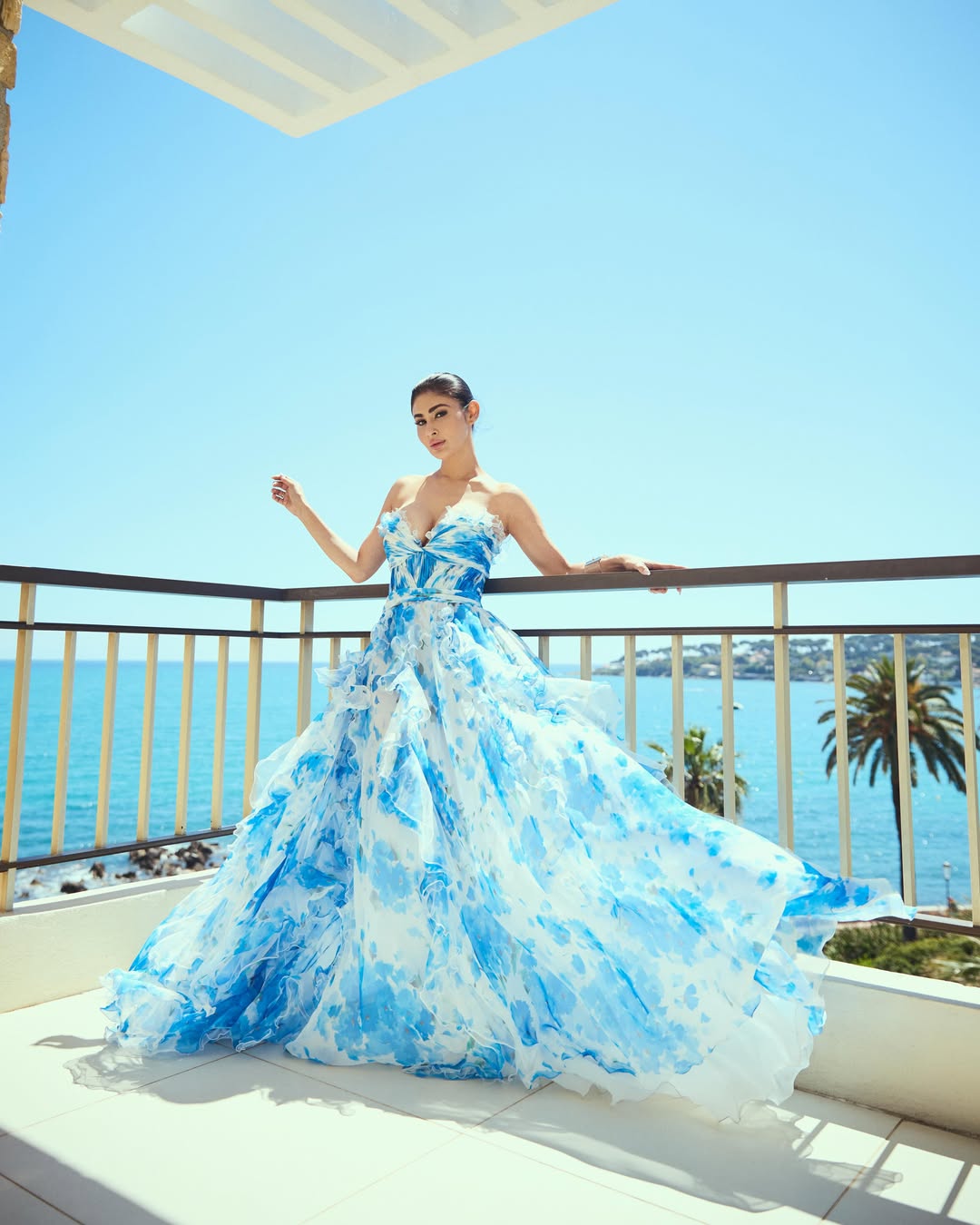 The Statement Blue-and-White Gown