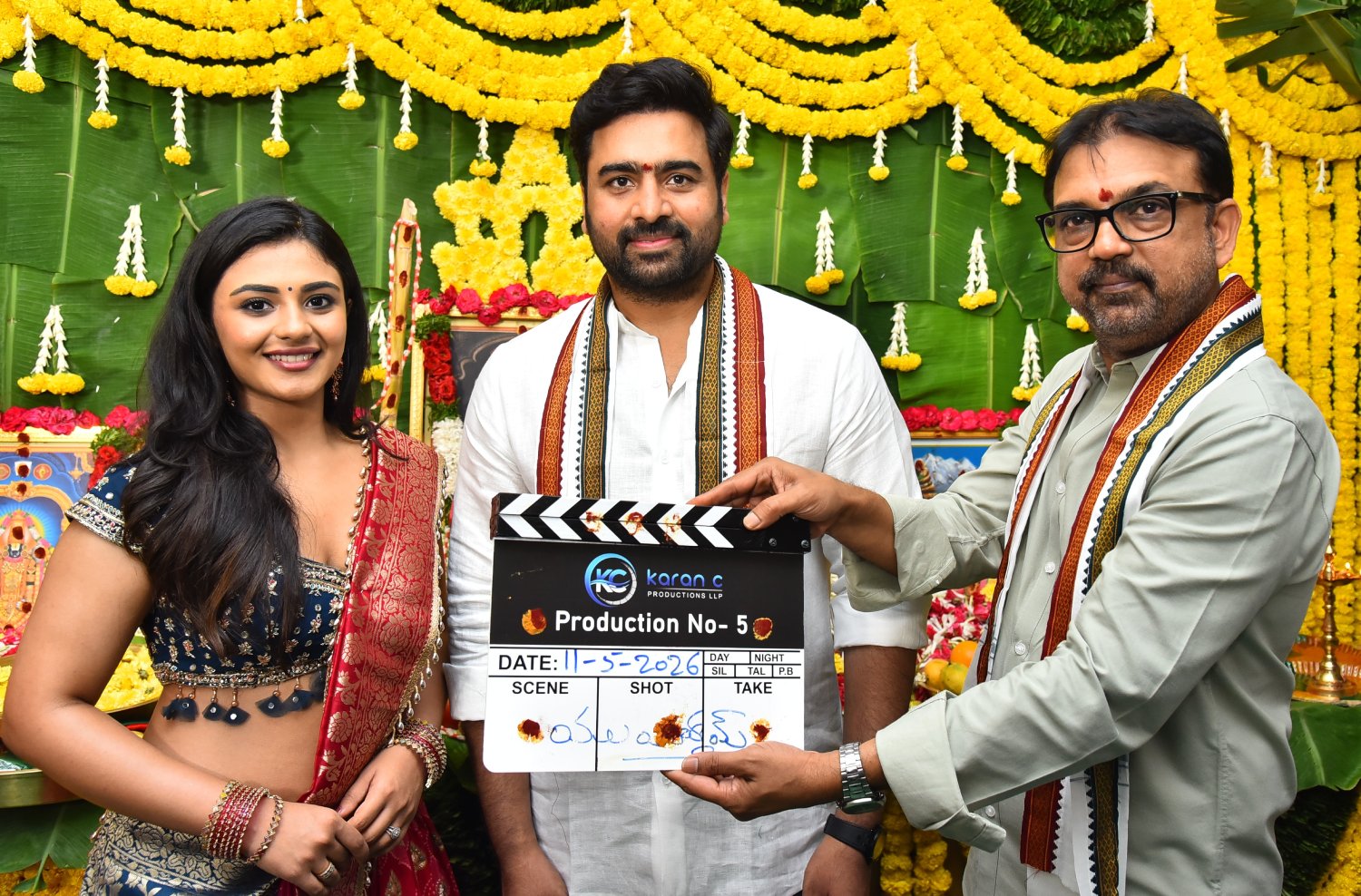 Nara Rohith performing pooja at movie launch