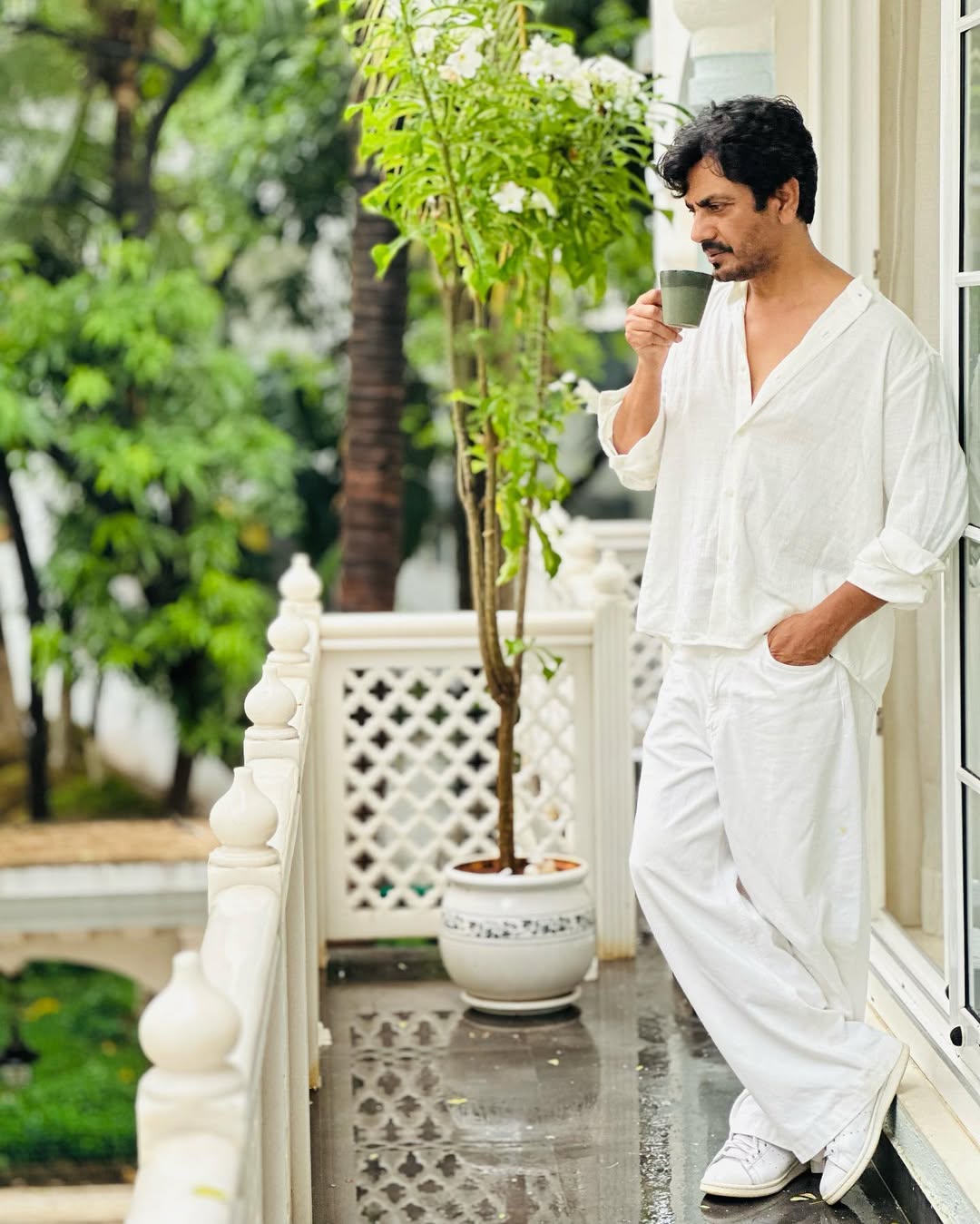Minimalist White Ensemble With Artistic Calm