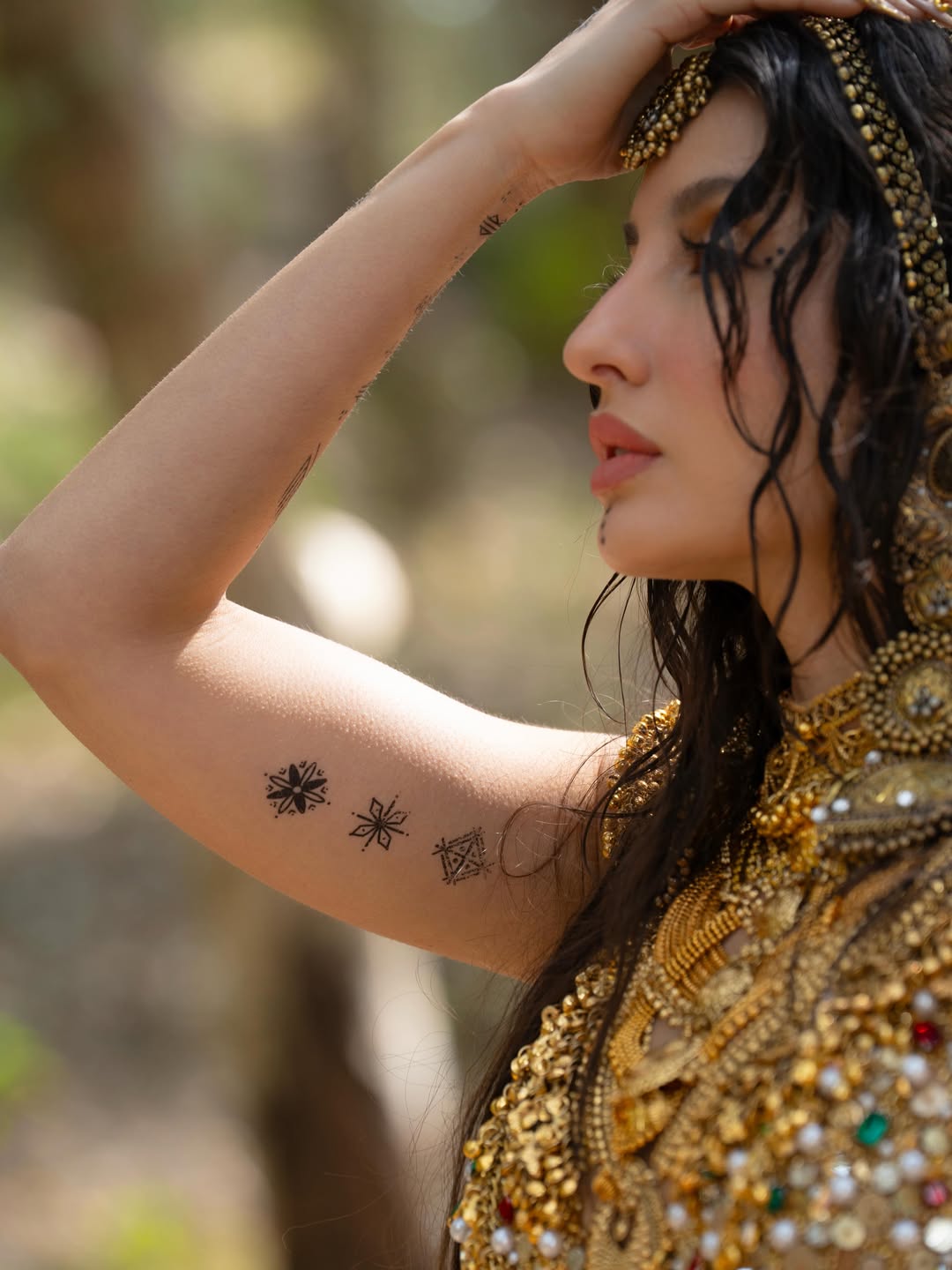 Nora Fatehi statement headgear photoshoot look