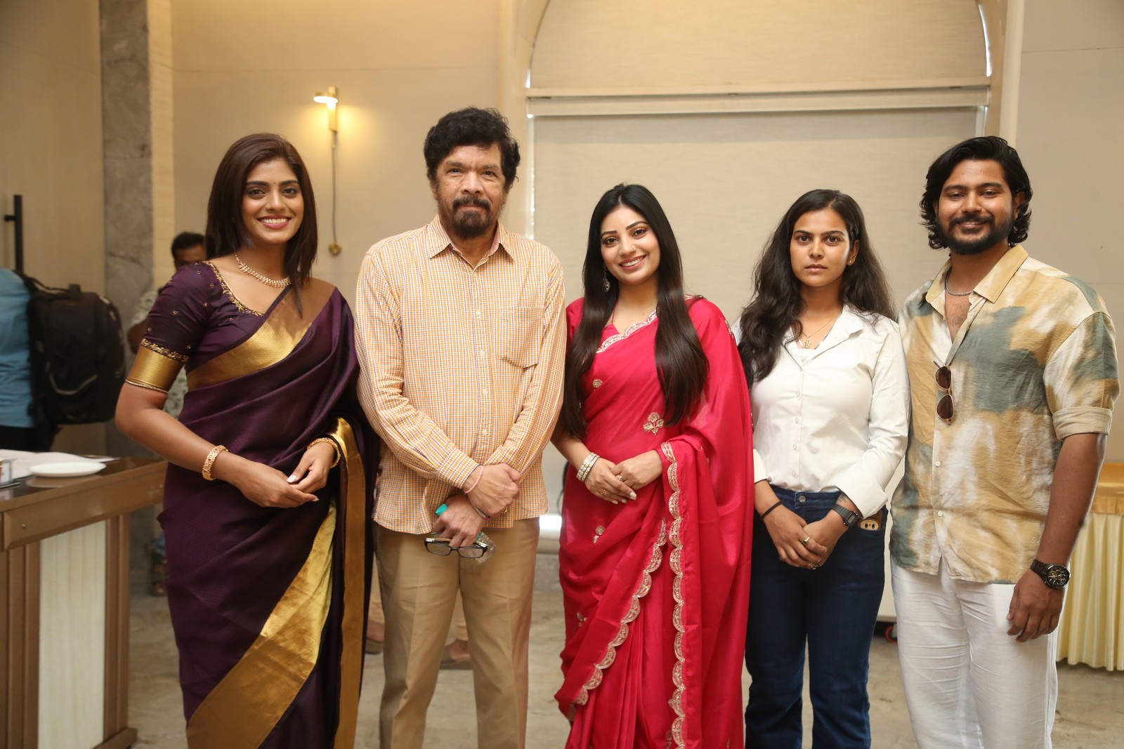 Posani Krishna Murali posing with cast members at event