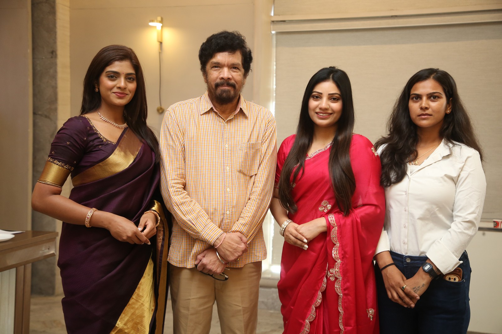Posani Krishna Murali with female cast at launch event