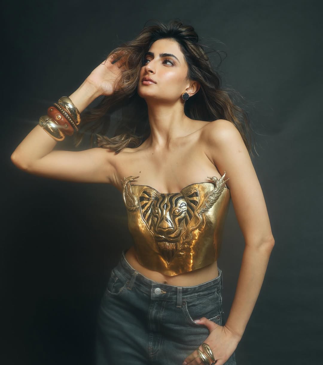 Palak Tiwari in bold golden corset look