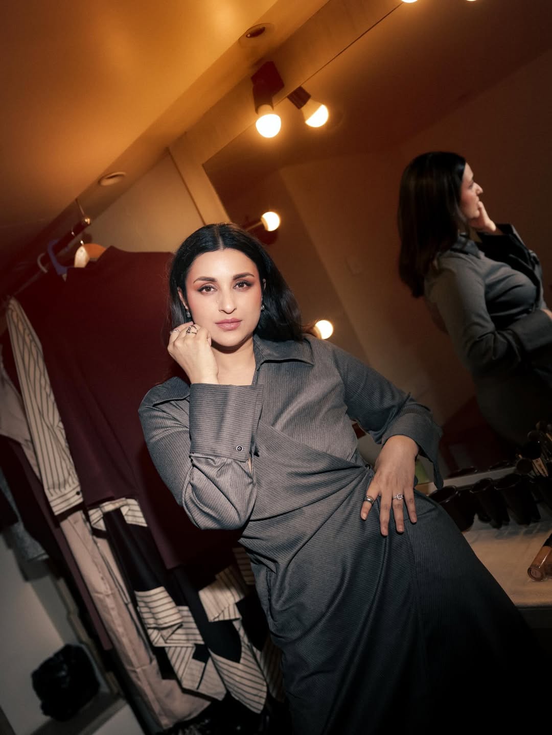 Parineeti Chopra radiates elegance and confidence in a chic outfit.