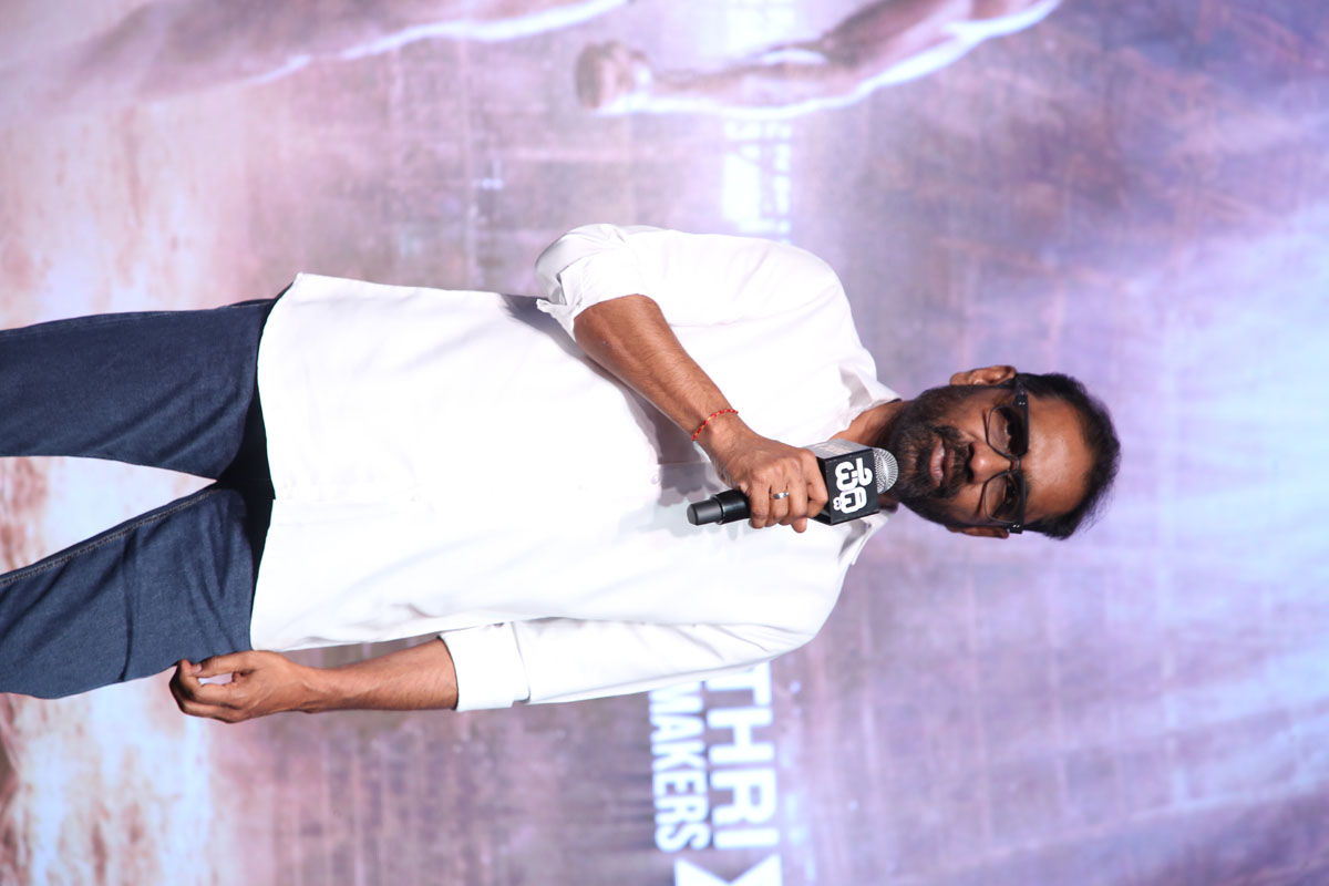 Venkata Satish Kilaru speaking at Peddi press meet