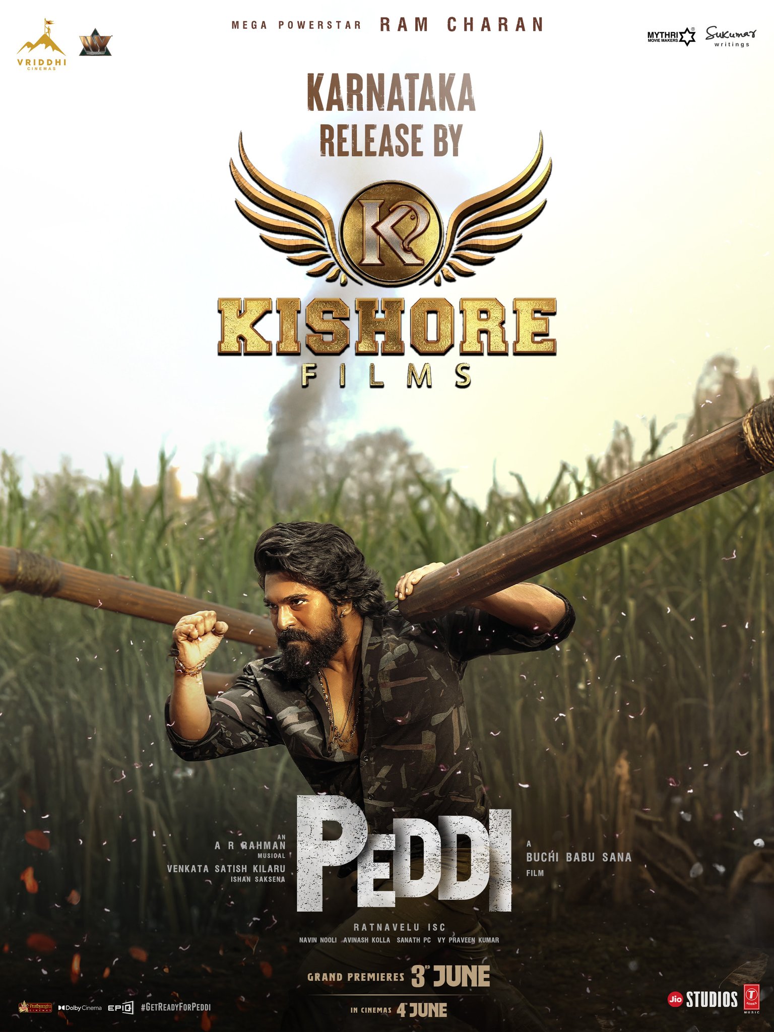 PEDDI Karnataka theatrical release announcement